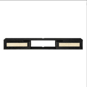 Modern Rattan-Door Floating TV Stand For TVs Up To 80 Inches
