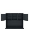 Coffee Bar Cabinet Kitchen Cabinet with Storage, Farmhouse Wine Cabinet with Drawers shelves and cabinets, Buffet Cabinet Wine & Glass Racks for Dinin