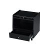 3 Pieces Bedroom Set with Queen Size Wooden Bed Frame, 1 Vintage Nightstand and 1 Makeup Vanity Set with Stool,Black (Expected Arrival Time: 08.23)