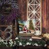 Black Pug and Santa Claus Throw Pillow Machine Washable, Indoor Outdoor Decorative Pillow for Couch, Bed or Patio, 14Hx14W