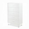 White 5-Drawer Chest with Single Handles