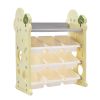 Kids Toy Storage Organizer with 14 Bins, Multi-functional Nursery Organizer Kids Furniture Set Toy Storage Cabinet Unit with HDPE Shelf and Bins for P