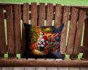 Maltese and Santa Claus Throw Pillow Machine Washable, Indoor Outdoor Decorative Pillow for Couch, Bed or Patio, 14Hx14W