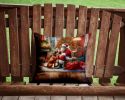 Vizsla and Santa Claus Throw Pillow Machine Washable, Indoor Outdoor Decorative Pillow for Couch, Bed or Patio, 14Hx14W