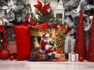 Norfolk Terrier and Santa Claus Throw Pillow Machine Washable, Indoor Outdoor Decorative Pillow for Couch, Bed or Patio, 14Hx14W