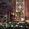Norwegian Elkhound and Santa Claus Throw Pillow Machine Washable, Indoor Outdoor Decorative Pillow for Couch, Bed or Patio, 14Hx14W