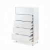 White 5-Drawer Chest with Single Handles