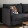 Akita and Santa Claus Throw Pillow Machine Washable, Indoor Outdoor Decorative Pillow for Couch, Bed or Patio, 14Hx14W