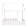 (Slats are not included) Full Size Wood Bed House Bed Frame with Fence,for Kids,Teens,Girls,Boys (White )(OLD SKU:WF281294AAK)