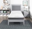 12" Twin Mattress Green Tea Gel-Infused Memory Foam Hybrid Mattress, Plush Foam Pocket Coils, Mattress in a Box, Comfortable Sleep Mattress