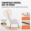VEVOR Rocking Chair Nursery, Glider Rocking Chair with Soft Seat and High Backrest, 250 lbs Weight Capacity Teddy Fabric, Upholstered Glider Rocker Ch