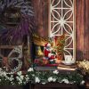 Norfolk Terrier and Santa Claus Throw Pillow Machine Washable, Indoor Outdoor Decorative Pillow for Couch, Bed or Patio, 14Hx14W
