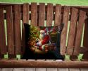 Shih Tzu and Santa Claus Throw Pillow Machine Washable, Indoor Outdoor Decorative Pillow for Couch, Bed or Patio, 14Hx14W