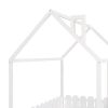 (Slats are not included) Full Size Wood Bed House Bed Frame with Fence,for Kids,Teens,Girls,Boys (White )(OLD SKU:WF281294AAK)