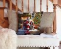 Weimaraner and Santa Claus Throw Pillow Machine Washable, Indoor Outdoor Decorative Pillow for Couch, Bed or Patio, 14Hx14W