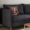 Rottweiler and Santa Claus Throw Pillow Machine Washable, Indoor Outdoor Decorative Pillow for Couch, Bed or Patio, 14Hx14W