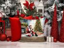 Black Pug and Santa Claus Throw Pillow Machine Washable, Indoor Outdoor Decorative Pillow for Couch, Bed or Patio, 14Hx14W