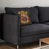 Tibetan Mastiff and Santa Claus Throw Pillow Machine Washable, Indoor Outdoor Decorative Pillow for Couch, Bed or Patio, 14Hx14W