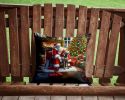 Weimaraner and Santa Claus Throw Pillow Machine Washable, Indoor Outdoor Decorative Pillow for Couch, Bed or Patio, 14Hx14W
