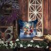 Chow Chow and Santa Claus Throw Pillow Machine Washable, Indoor Outdoor Decorative Pillow for Couch, Bed or Patio, 14Hx14W
