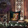 Wheaten Terrier and Santa Claus Throw Pillow Machine Washable, Indoor Outdoor Decorative Pillow for Couch, Bed or Patio, 14Hx14W