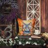 British Shorthair Cat in Fall Leaves Throw Pillow Machine Washable, Indoor Outdoor Decorative Pillow for Couch, Bed or Patio, 18Hx18W