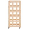 Log Holder with Wheels 15.7"x19.3"x43.3" Solid Wood Pine