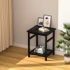WTZ Nightstand, End Table, Bamboo Night Stand Bedside Table, Side Table for Bedroom Living Room Lounge, Space Saving, Easy to Assemble, NS-537 (1 Pack