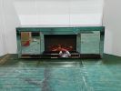W 57" X D 13.8 " X H 19.7" Flash silver combination TV fireplace cabinet