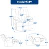 Manual Recliner Chair with Rocker and Swivel in Fabric for Living Room, Green