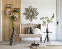 12x6x27" Iron and Wood Wall Shelf With Two Shelves