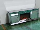 W 57" X D 13.8 " X H 19.7" Flash silver combination TV fireplace cabinet
