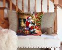 Norfolk Terrier and Santa Claus Throw Pillow Machine Washable, Indoor Outdoor Decorative Pillow for Couch, Bed or Patio, 14Hx14W
