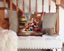Vizsla and Santa Claus Throw Pillow Machine Washable, Indoor Outdoor Decorative Pillow for Couch, Bed or Patio, 14Hx14W