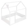 (Slats are not included) Full Size Wood Bed House Bed Frame with Fence,for Kids,Teens,Girls,Boys (White )(OLD SKU:WF281294AAK)