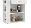 DEPOT E-SHOP Victoria Pantry Double Door Cabinet, One Drawer, Two Shelves, Three Side Shelves, White