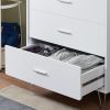White 5-Drawer Chest with Single Handles