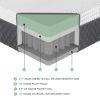 12" Eastern King Mattress Green Tea Gel-Infused Memory Foam Hybrid Mattress, Plush Foam Pocket Coils, Mattress in a Box, Comfortable Sleep Mattress