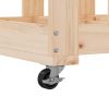 Log Holder with Wheels 15.7"x19.3"x43.3" Solid Wood Pine