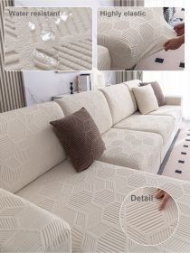 1 Pc Sofa Hat All Season Universal Solid Color Simple Sofa Cover, Anti Cat Scratch and Anti Slip Elastic Sleeve (Color: Beige, size: Sofa head cover)