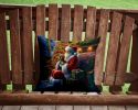 Yorkshire Terrier Yorkie and Santa Claus Throw Pillow Machine Washable, Indoor Outdoor Decorative Pillow for Couch, Bed or Patio, 14Hx14W