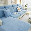 1 Pc Solid Color Thick Double-sided Comfortable Cotton Velvet Anti Fouling, Wear-resistant, Anti Slip Sofa Pad Winter Sofa Cushion Cover All Inclusive